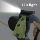 Auto Retractable Double-Ended Leash with LED Flashlight